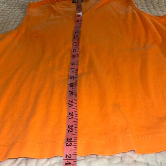 Chico's Additions V-Neck Sleeveless Tee Shirt size 3 or XL Orange - Picture 6 of 6